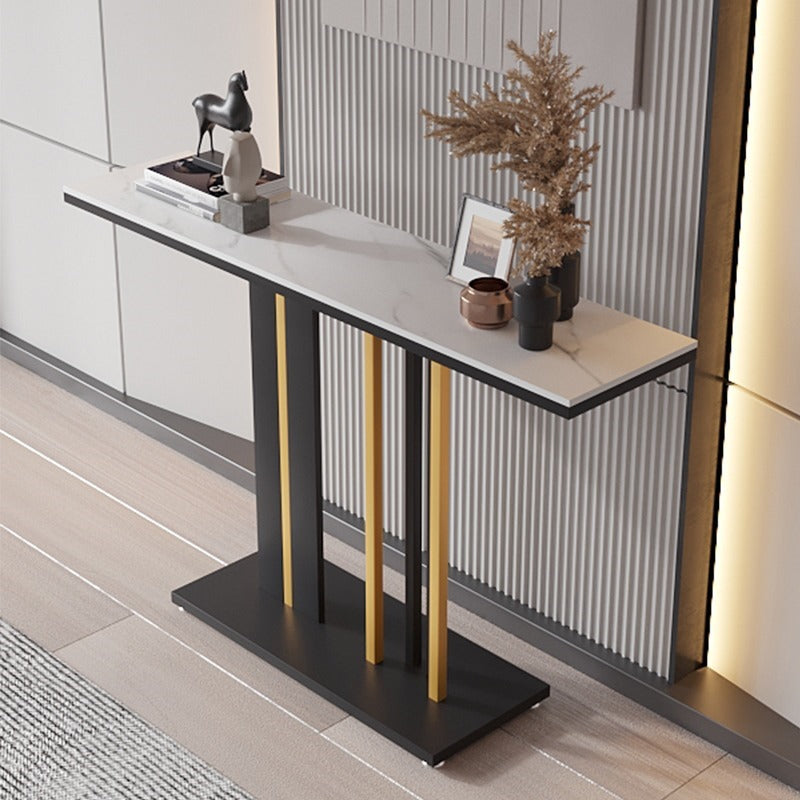 Sofa Table Narrow with Metal Legs, Console Table Modern