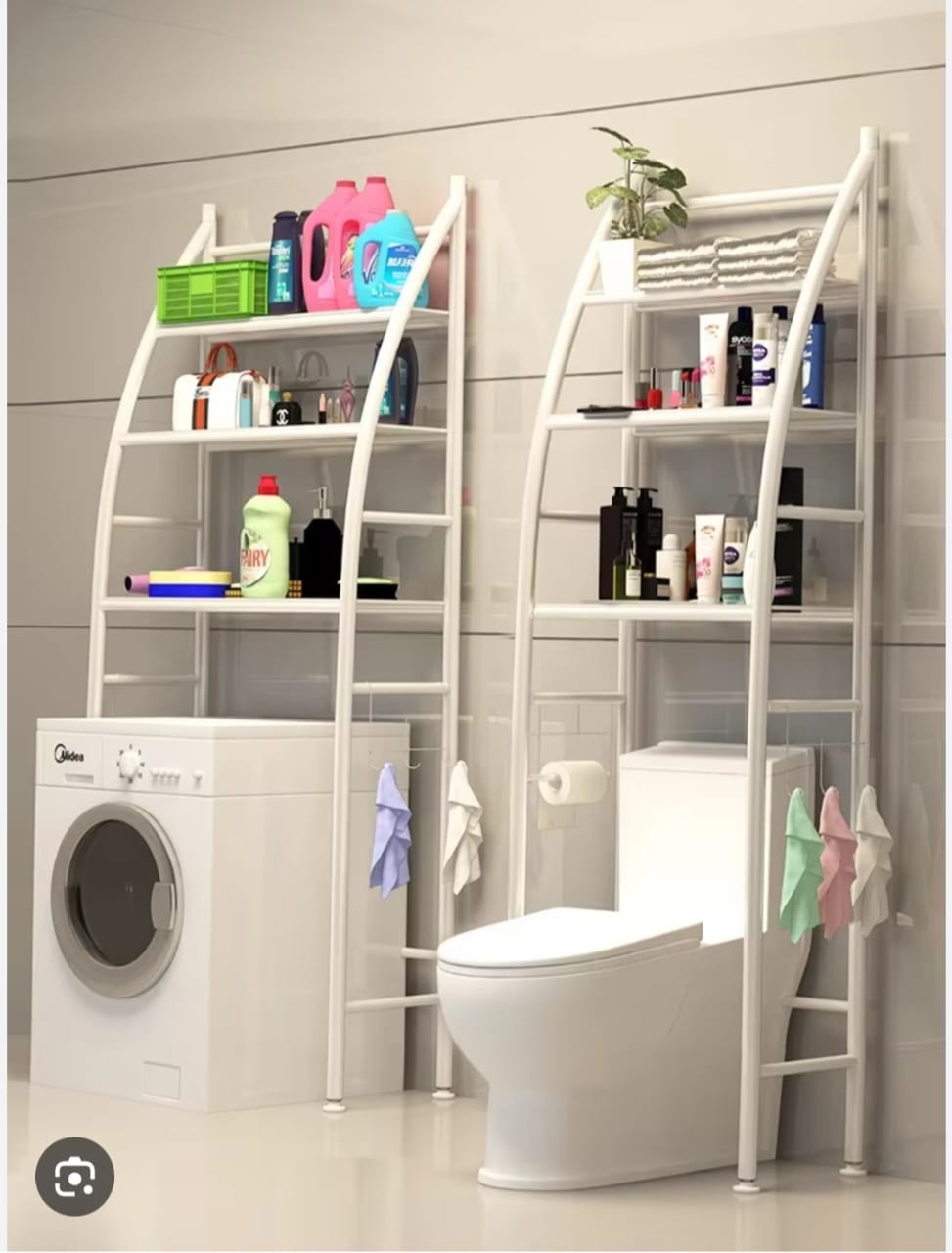 3 Layer Over The Toilet Storage Rack Metal Bathroom Shelf Space