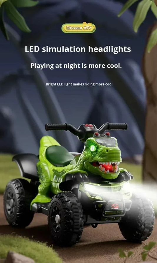 Kids Premium 12V Dinosaur Electric ATV Bluetooth & LED Lights