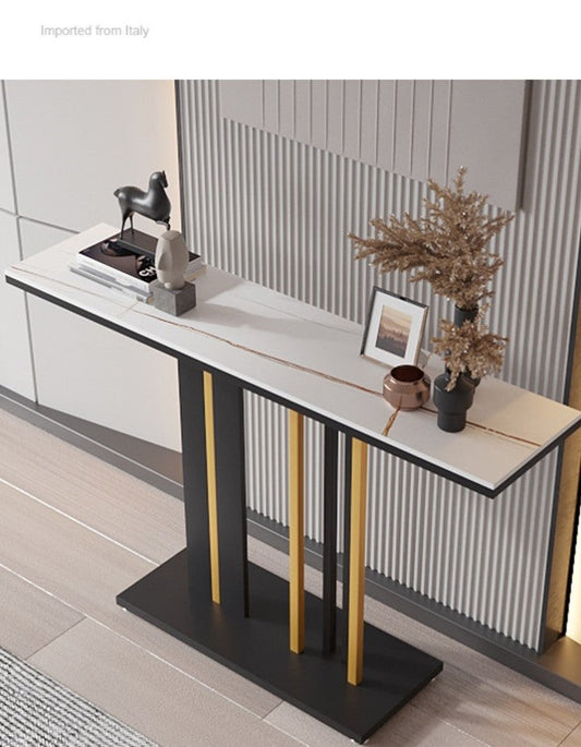 Sofa Table Narrow with Metal Legs, Console Table Modern