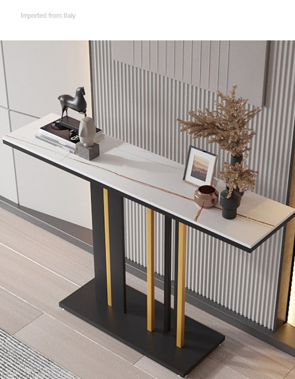 Sofa Table Narrow with Metal Legs, Console Table Modern