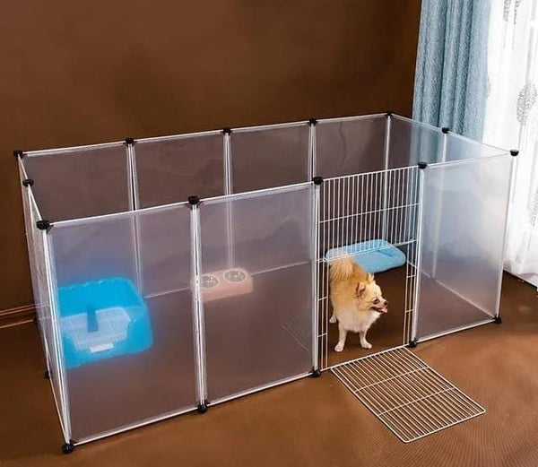 Playpen Pet Playpen Dog Exercise Pen Large Portable Dog Fence with Door 12 Panel