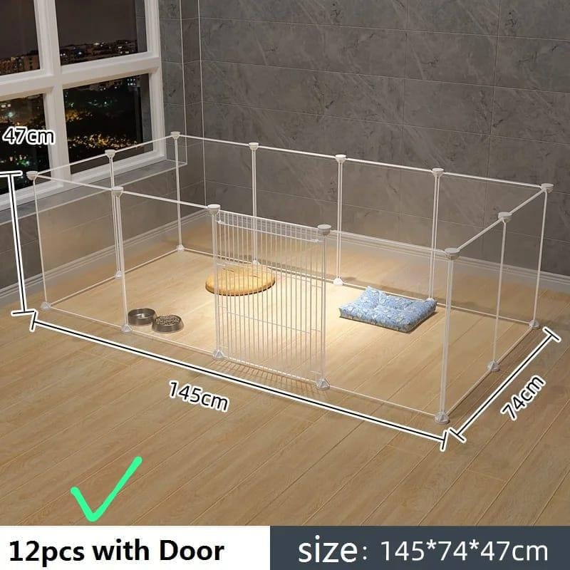 Playpen Pet Playpen Dog Exercise Pen Large Portable Dog Fence with Door 12 Panel