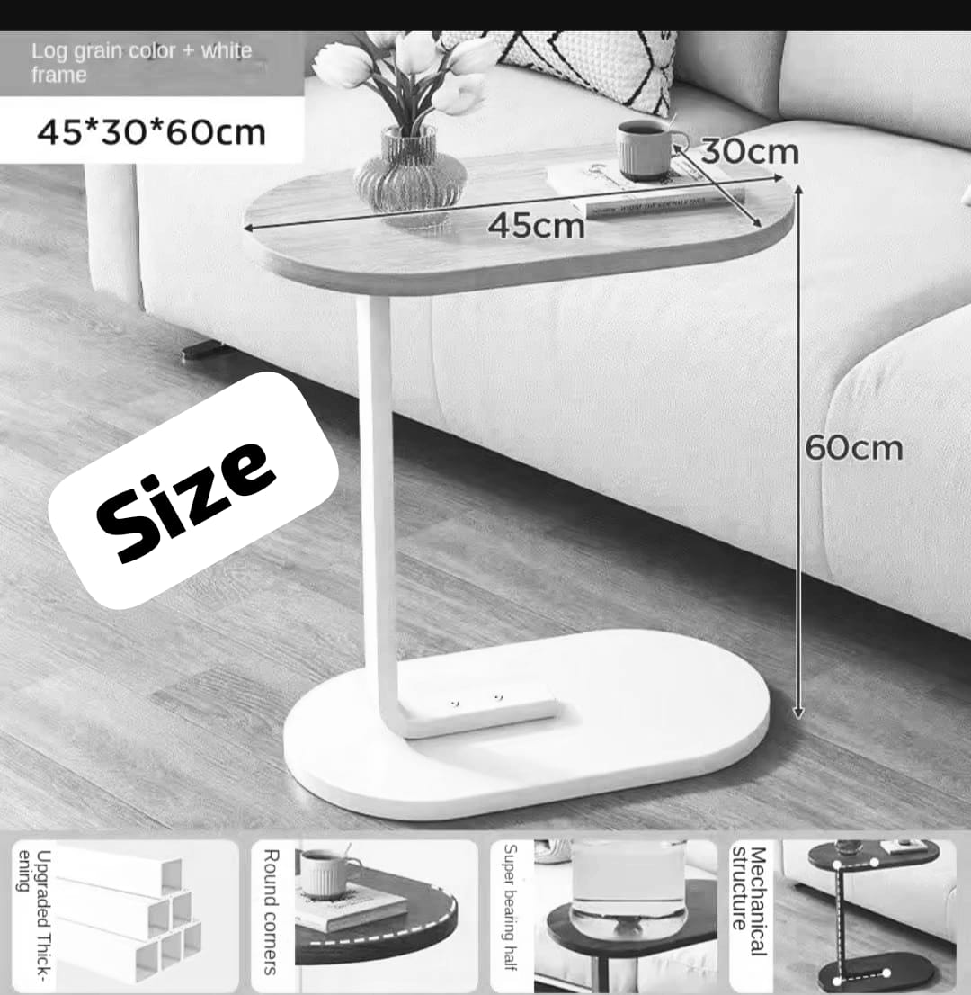 C Shaped Side Table for Sofa Couch