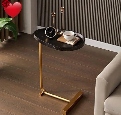 C Shaped Side Table for Sofa Couch Bed