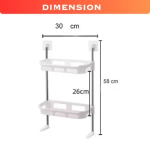 2 Tier Toilet Tank Top Caddy, Wall Mounted
