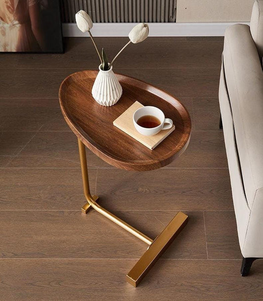 C Shaped Side Table for Sofa Couch Bed
