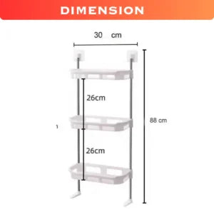3 TIER TOILET TANK TOP CADDY WALL MOUNTED ORGANIZER