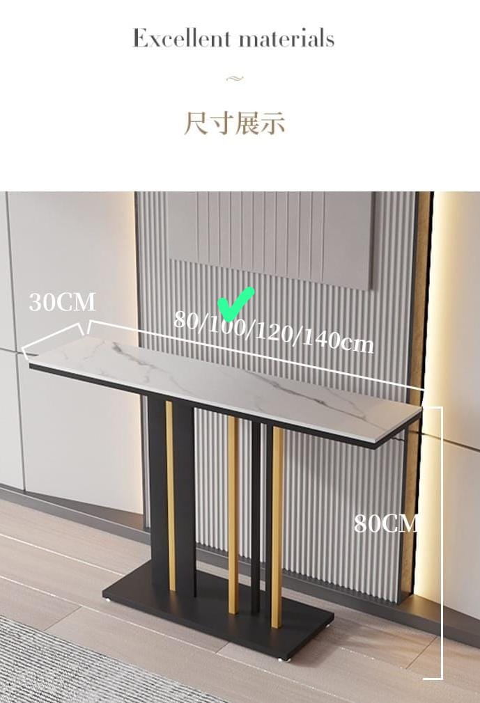 Sofa Table Narrow with Metal Legs, Console Table Modern
