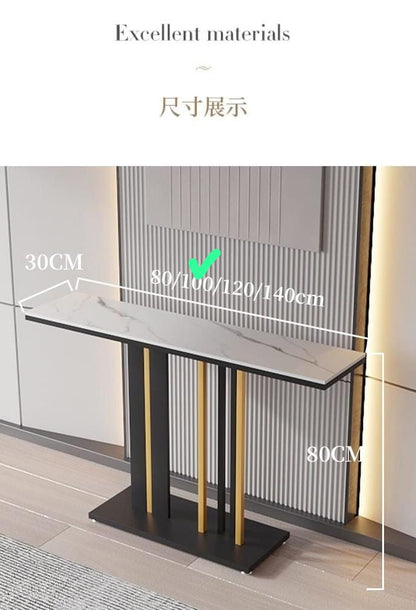Sofa Table Narrow with Metal Legs, Console Table Modern