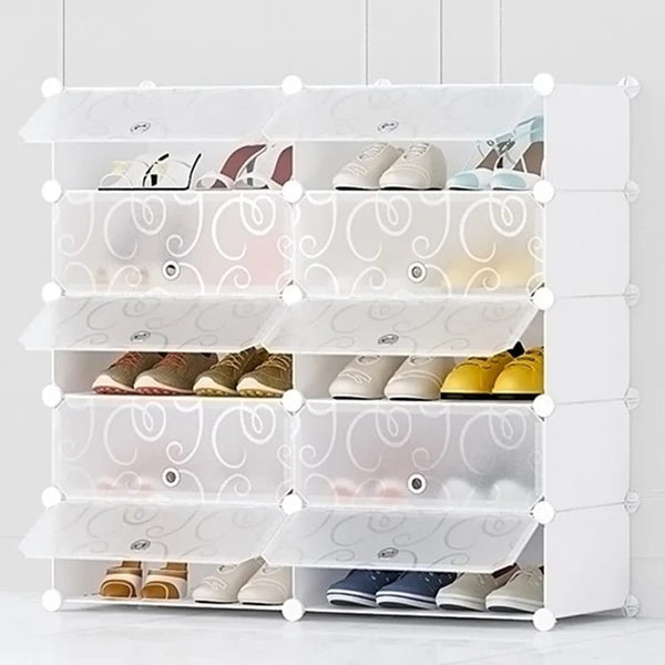 Durable Stackable Shoe Storage Box with Clear Cover