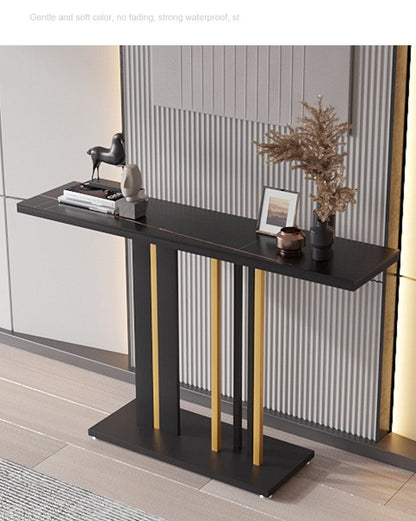 Sofa Table Narrow with Metal Legs, Console Table Modern
