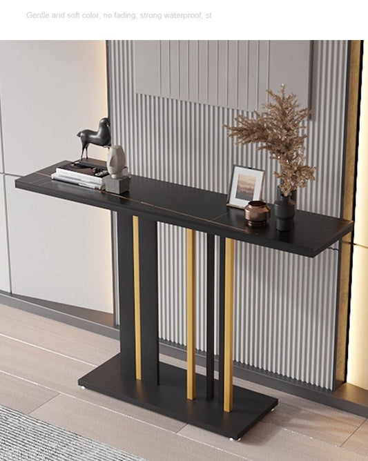 Sofa Table Narrow with Metal Legs, Console Table Modern