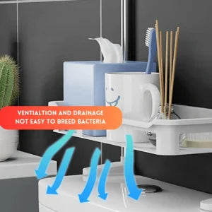 2 Tier Toilet Tank Top Caddy, Wall Mounted