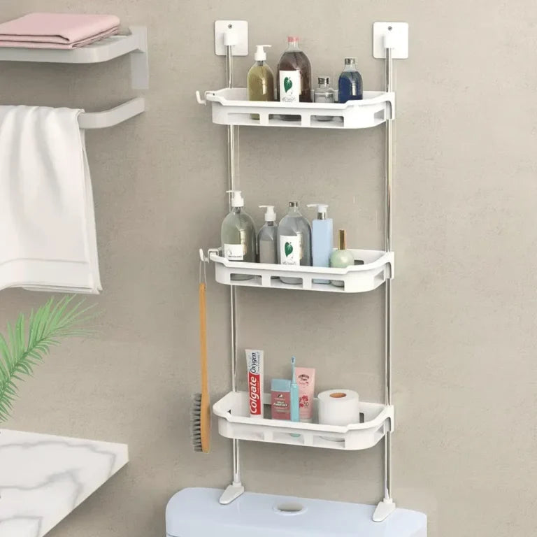 3 TIER TOILET TANK TOP CADDY WALL MOUNTED ORGANIZER