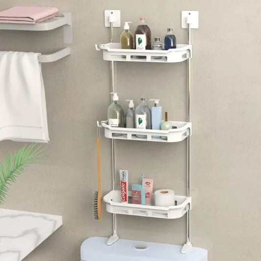 3 TIER TOILET TANK TOP CADDY WALL MOUNTED ORGANIZER