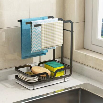 KITCHEN SINK CADDY SPONGE AND TOWEL HOLDER