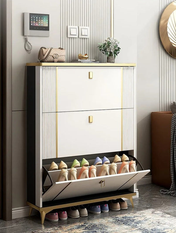 Shoe Cabinet with 3 Flip Drawers, Hidden Shoes Storage Organizer